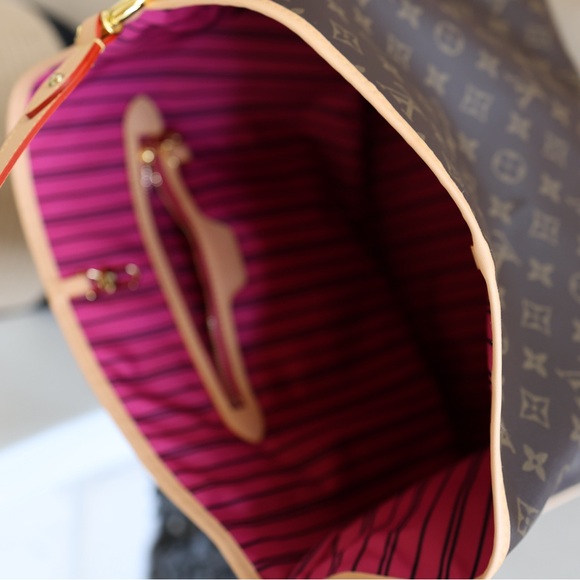 Brown Monogram Shoulder Bag with Tan Trim - Picture 4 of 11